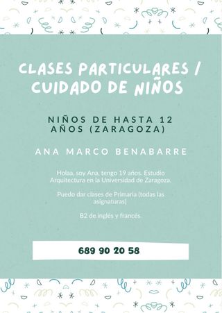 Clases particulares / cuidado de niños
