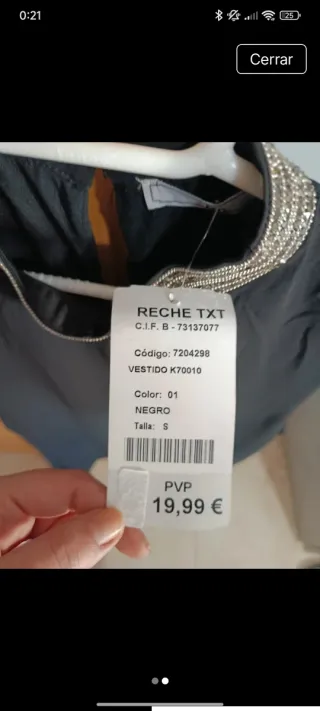 Vestido negro verano con pedrería