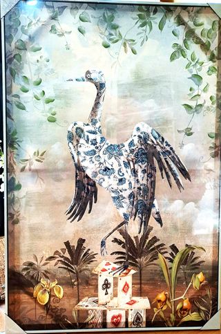 Cuadro Decorativo Ave Azul y Verde