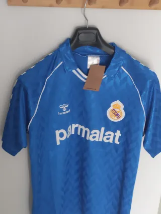 Camiseta fútbol retro Real Madrid Parmalat. L