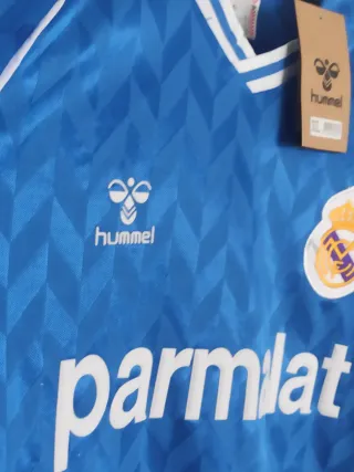 Camiseta fútbol retro Real Madrid Parmalat. L