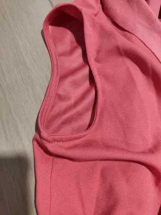 Chaleco largo rosa empolvado