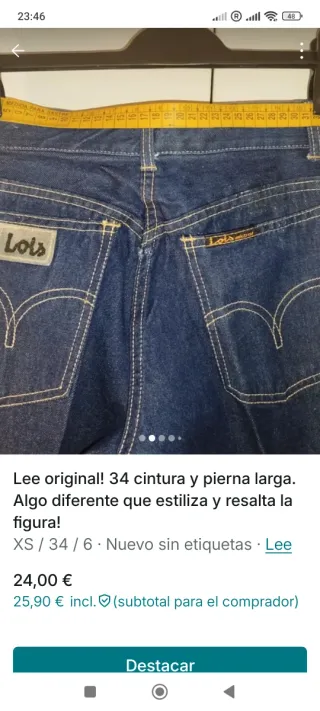 Pantalón Lois Vintage Azul Oscuro con campana