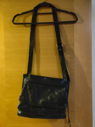 Bolso piel auténtica negro