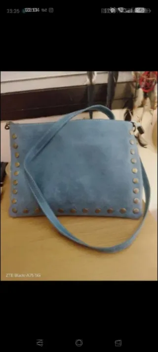 Bolso piel auténtica negro