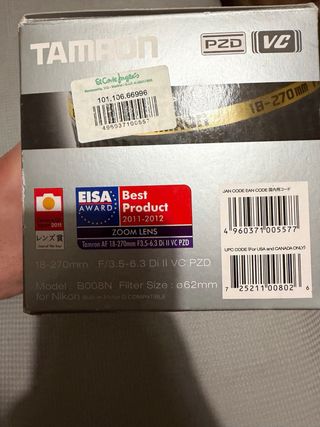 Objetivo Tamron AF-S Nikon  18-55mm DX