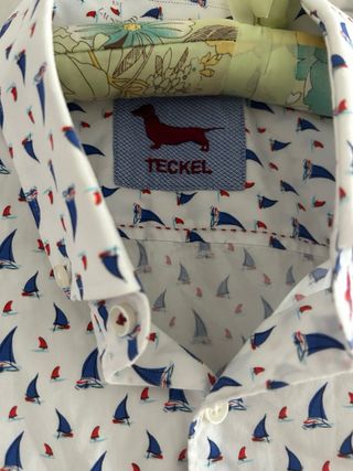 Camisa Teckel Hombre Talla L Estampado Veleros