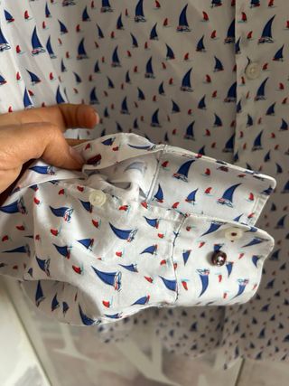 Camisa Teckel Hombre Talla L Estampado Veleros