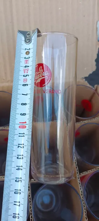 VECCHIA SCATOLA BICCHIERI TUBO LA CASERA