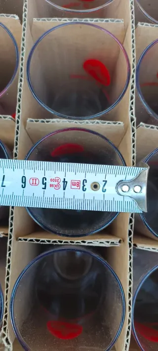 VECCHIA SCATOLA BICCHIERI TUBO LA CASERA