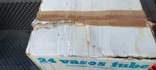 VECCHIA SCATOLA BICCHIERI TUBO LA CASERA