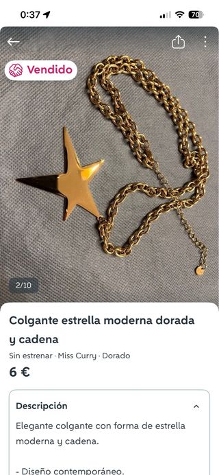 Colgante estrella dorada Miss Curry