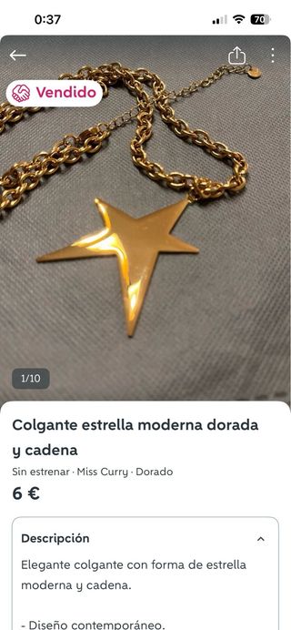 Colgante estrella dorada Miss Curry