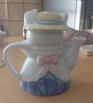 Teiera gatto cappello fiori