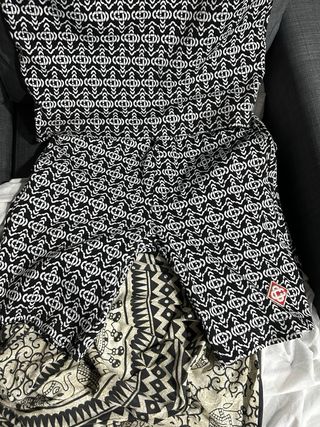 Conjunto de casablanca estampado blanco y negro