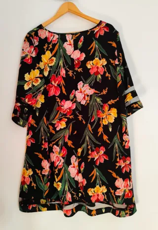 Vestido floral negro talla XXL