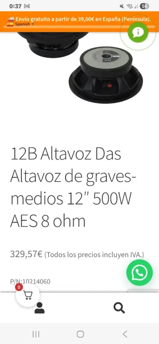 Altavoz DAS 12B Profesional Series