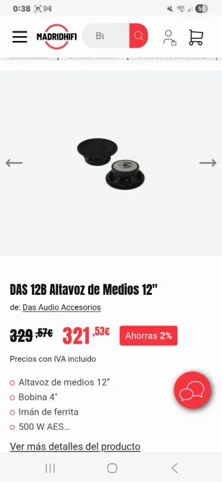 Altavoz DAS 12B Profesional Series