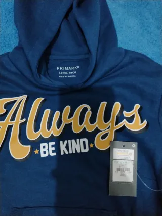 Sudadera Primark Azul Always Be Kind