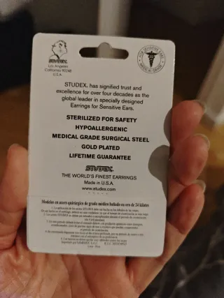 Pendientes dorados Studex bebe/niña