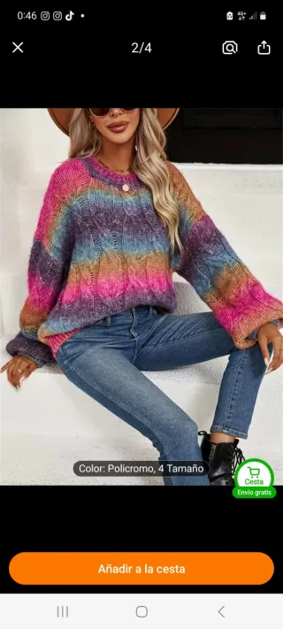 Suéter de punto multicolor