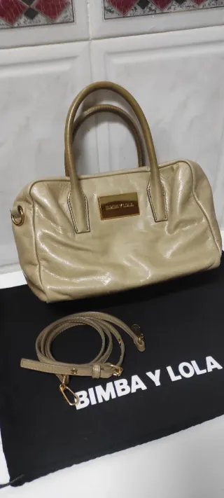 Bolso Bimba y Lola Piel Beige y Dorado