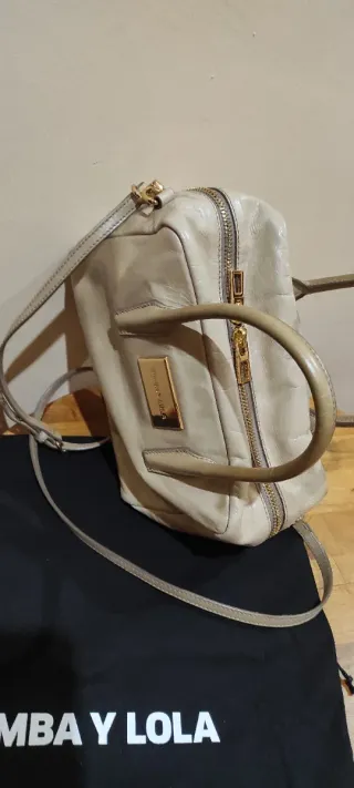 Bolso Bimba y Lola Piel Beige y Dorado