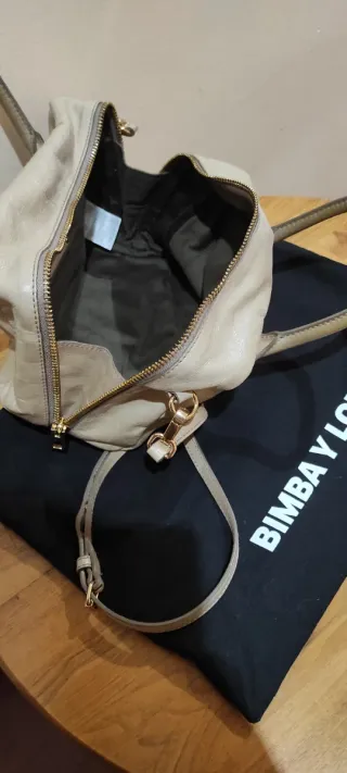 Bolso Bimba y Lola Piel Beige y Dorado
