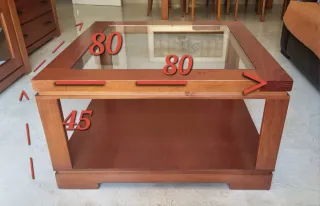 Conjunto Muebles Salón Madera y Tela