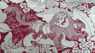 Colcha tipo mantón de Manila. Seda