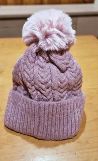 Gorro d!or Rosa con Pompón
