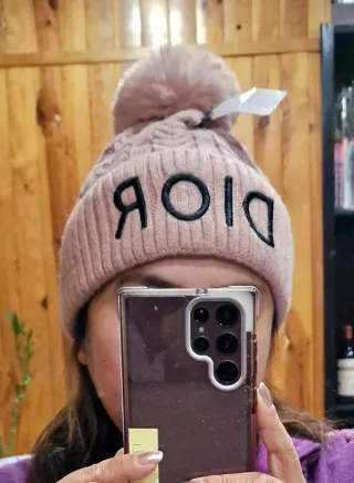 Gorro d!or Rosa con Pompón