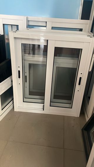 Ventanas correderas aluminio blanca 50x50 (2 uds)