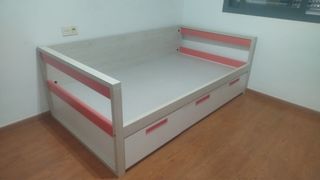 Cama individual con cajones