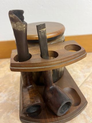 Supporto per pipa da fumo con barattolo