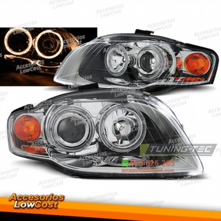 FAROS OJOS DE ÁNGEL CROMADOS para AUDI A4 B7 11/0