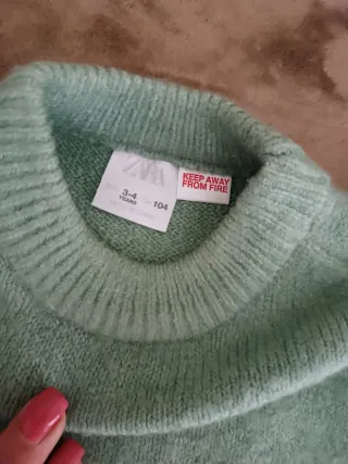 Maglione Zara verde  chiaro bimbo girocollo
