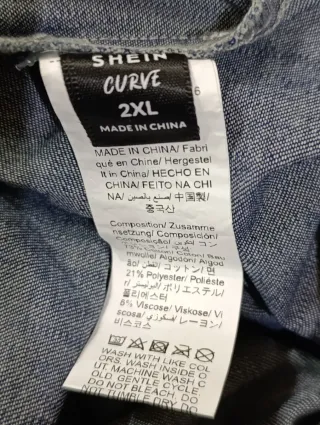 Vestido vaquero azul liso talla XXL