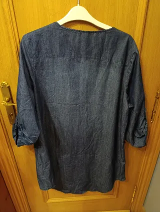 Vestido vaquero azul liso talla XXL