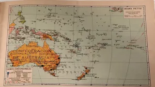 Mapa antiguo Oceanía Australia 1948