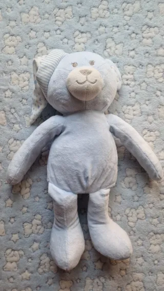 Osito azul con manta de estrellas