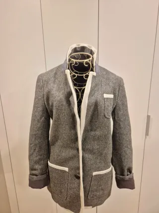 Americana Tweed Gris Banana Republic Elegante