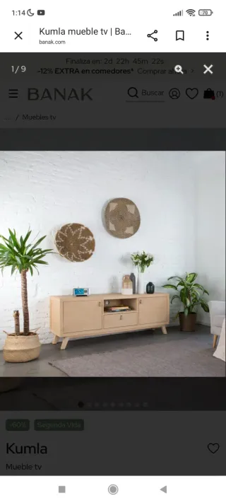 Conjunto mesa baja y aparador Banak madera