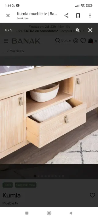 Conjunto mesa baja y aparador Banak madera