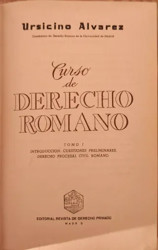 Libro  VINTAGE ​Curso de Derecho Romano ,(1955)