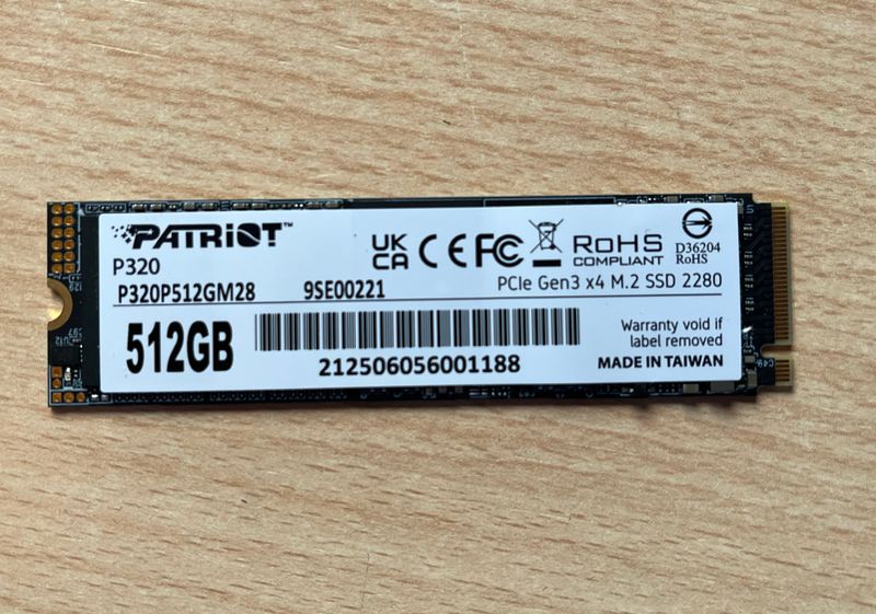 SSD Patriot P320 512GB PCIe Gen3 x4 M.2 NVMe