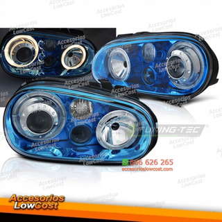 FAROS OJOS DE ÁNGEL AZUL apto para VW GOLF 4 09/9