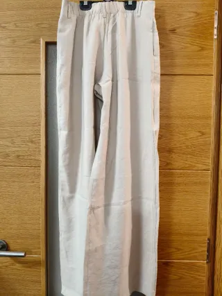 Pantalón ancho beige