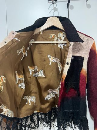 Chaqueta Lana Hecha a Mano Multicolor