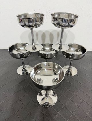 Set 6 Coppe Acciaio Inox 18/10